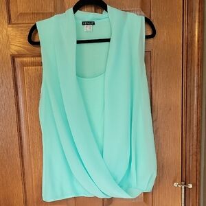 VENUS Mint Draped Sleeveless Top